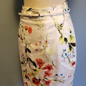 Floral pencil skirt knee length